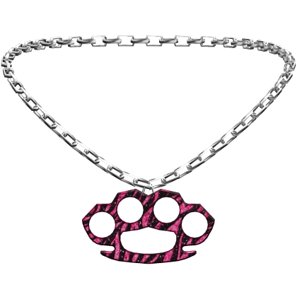 Y2k Scene Knuckle Chain Pink Zebra Print