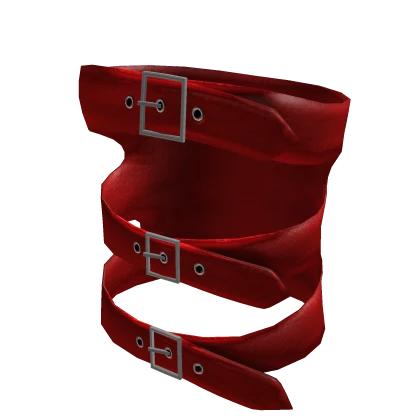 Belt Buckle Y2K Top in Red