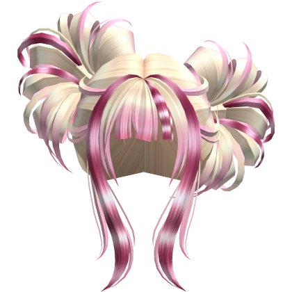Scene Retro Messy Double Buns (Blonde Pink)