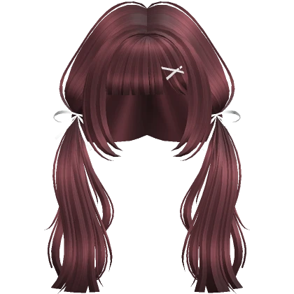 cute lucky pigtails w/ bows (cherry red)