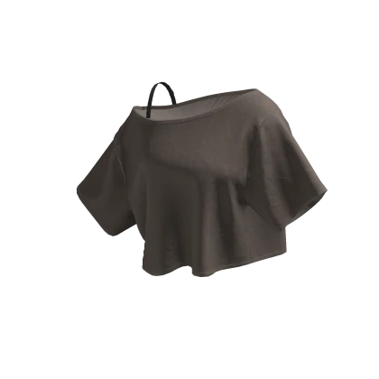 Brown Off Shoulder Oversized T-Shirt