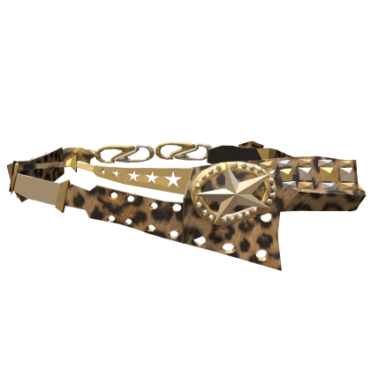 Y2K Gyaru McBling Dia Rhinestone Belt Leopard 3.0