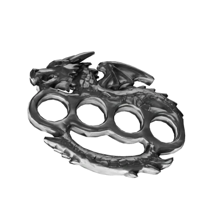 silver royal dragon brass knuckle in mouth