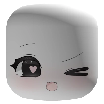 ꒰♡꒱ kawaii happy wink neko chibi face mask