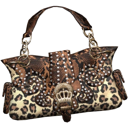 Mc-bling Cheetah Print Tiara Bag 2000s Rhinestone 