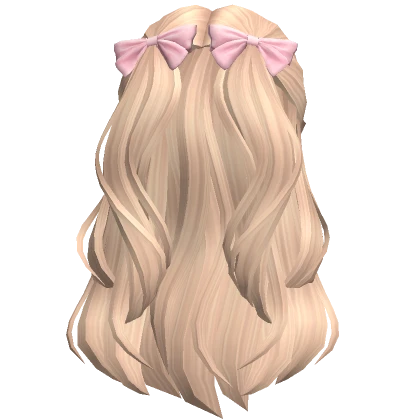 Flowy Half Up Hair /w Bows (Blonde)