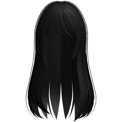 long wispy thick emo hair side bangs black