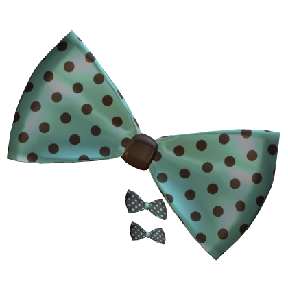 ♡ cute mint choco harajuku big polka dot bow