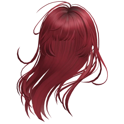 Red Wind-Blown Long Anime Hair