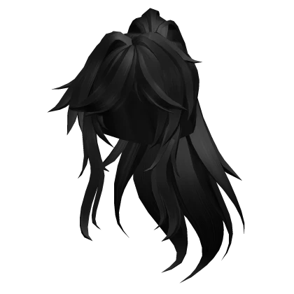 Side swept Messy Ponytail - Black
