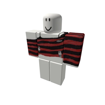 red and black ripped striped goth emo sweater