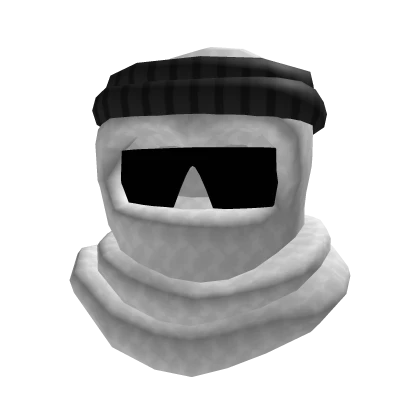 White Saudi Shemagh / Keffiyeh Mask with Glasses