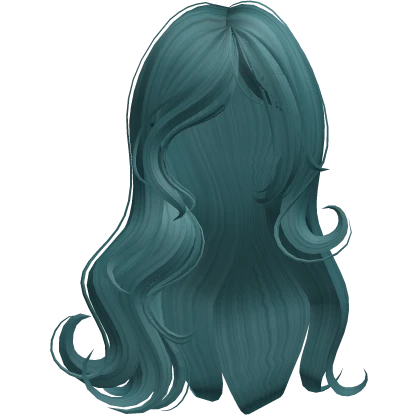 ♡ silky long ethereal hair in dark teal