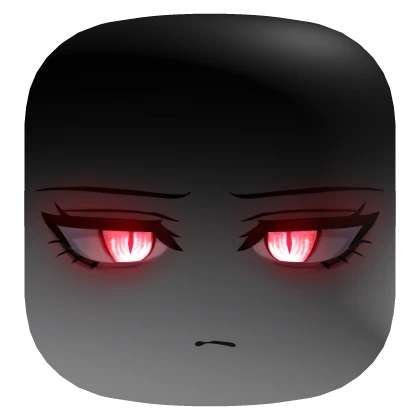 Shadowed Demon Face With Red Eyes - Grey