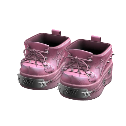 y2k Punk Platform Shoes - Pink