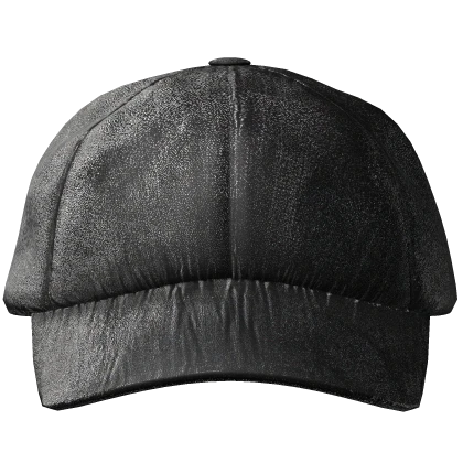 distressed leather 6 panel face cap