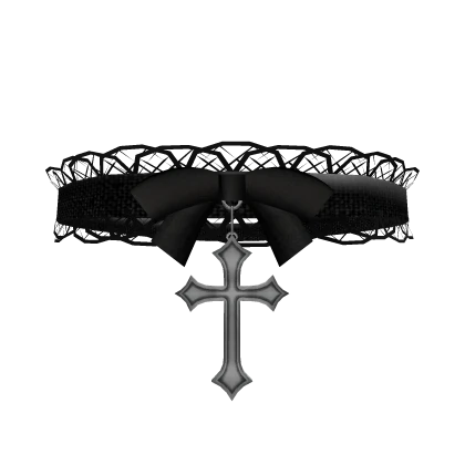 1.0 ♡ black cross bow lace choker