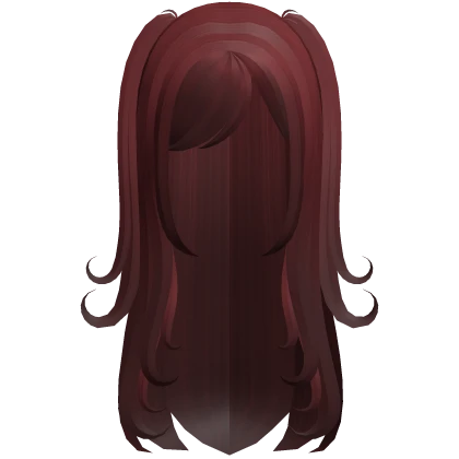 ♡ : kawaii swirly pigtail long hair in dark red