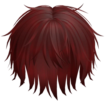 Stylish Messy Anime Boy Hair in Red