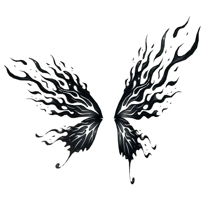 Black White Shadowflame Butterfly Wings
