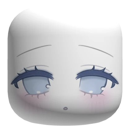 Cute Chibi Face with Big Blue Eyes