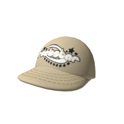 Beige Fitted Rockstar Cap