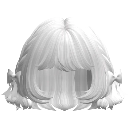 White Cute Hair w Bow