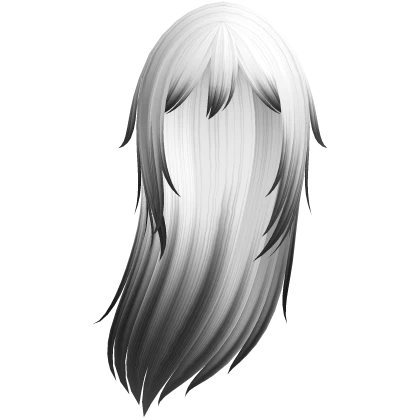long emo windy ghost girl hair in white and black