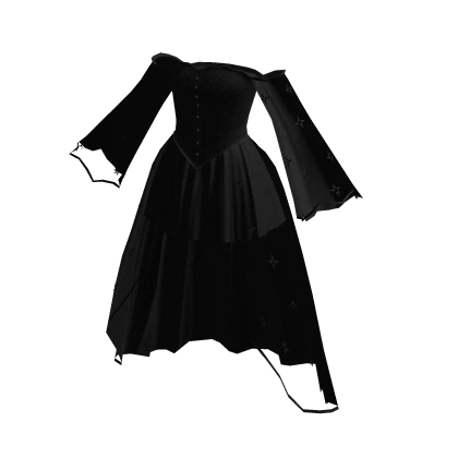 Black Goth transparent high low dress