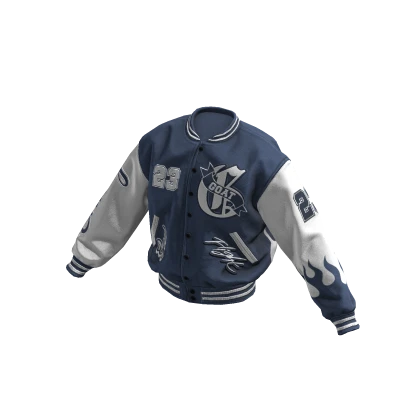 🐐THE GOAT Letterman Varsity Jacket Blue/White