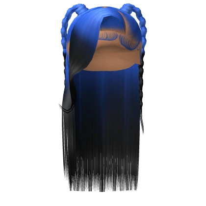 ⚜️• Side Part W/ Braids (blue ombre)