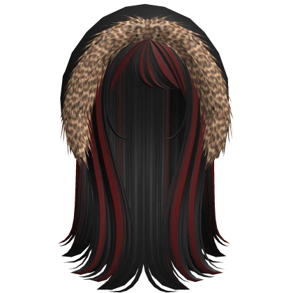 Two Tone Emo hair w/ Leopard fur hood