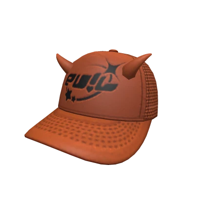 EV!L HORNED CAP -- ORANGE / BLACK