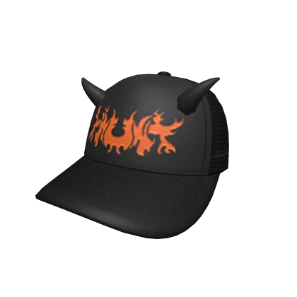 HAUNT HORNED CAP -- BLACK / ORANGE