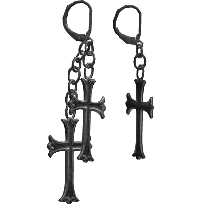 Earrings Double Chrome Hearts Cross Jewelry Y2K