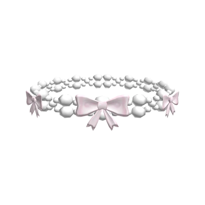 3.0 Pearl choker with pink bows