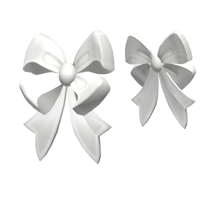 Soft Cutesy Hair Bows in White