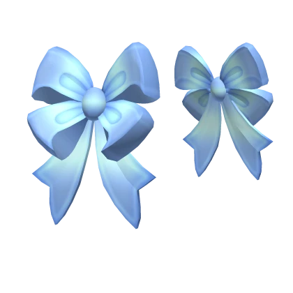 Soft Cutesy Hair Bows in Blue