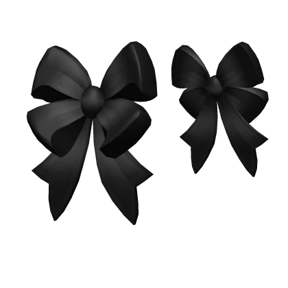 Soft Cutesy Hair Bows in Black