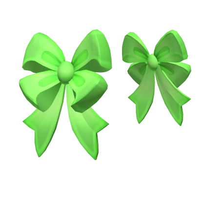 Soft Vibrant Hair Bows in Lime Green