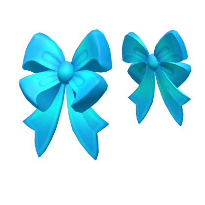 Soft Vibrant Hair Bows in Blue