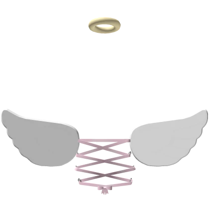Cute Back Corset Cupid Wings w/ Halo