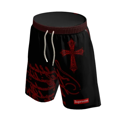 y2k Red Cross Streetwear Shorts