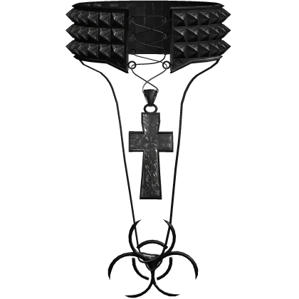Black Scene Y2K studded Cyber 2000s Cross Necklace