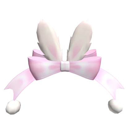 Fluffy Bunny HeadBow Pink