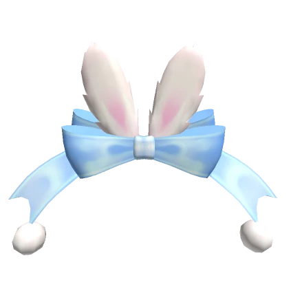 Fluffy Bunny HeadBow Blue