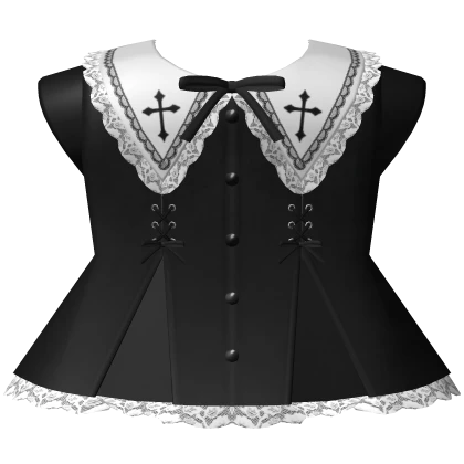 gothic cross doll victorian dress in black