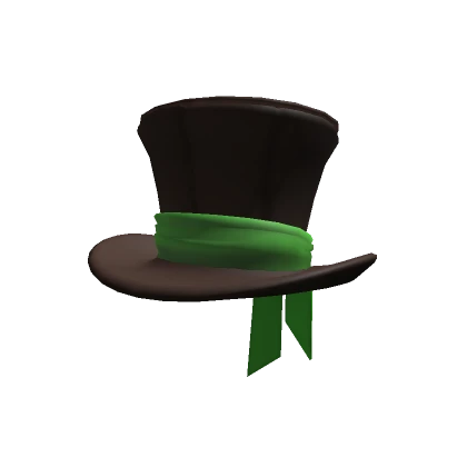 Brown Top hat with Green Ribbon