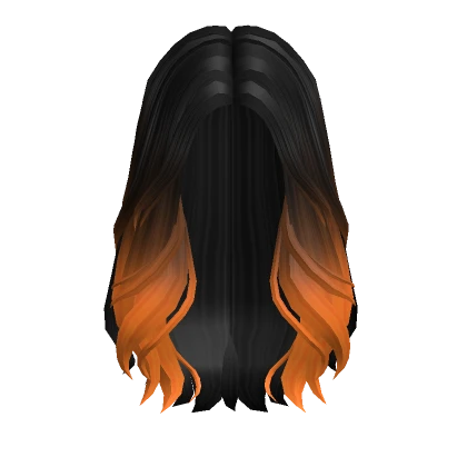 Black to orange long wolf cut