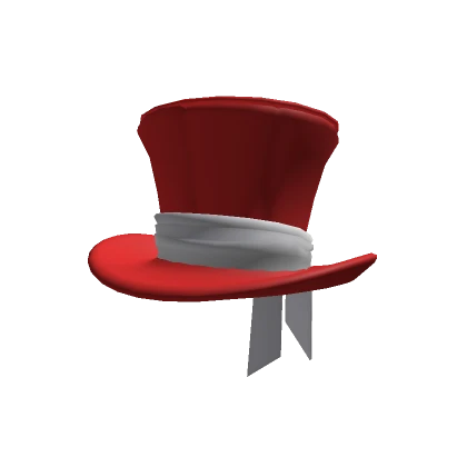 Red Top hat with Ribbon white